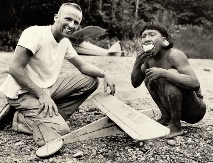 Nate Saint with George on Palm Beach 1956